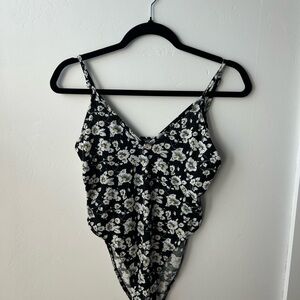 Floral Black Bodysuit